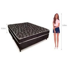 Imagem de Cama Viúva Conjugado Especial Ortopédico  Suede Preto - Fábrica De Tud