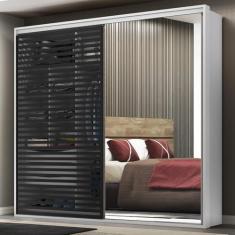 Imagem de Guarda Roupa Ripped 2 Portas Branco com Espelho Branco