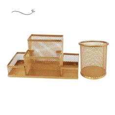 Imagem de Kit Escritório Organizador De Mesa Escritório E Porta Caneta Rose Gold