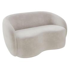 Imagem de Sofá 2 Lugares Living Orgânico Sala de Estar 160cm Garbin K04 Veludo Bege - Mpozenato