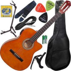 Imagem de Kit Violão Flat Giannini Eletroacústico Nf14 Ceq Natural