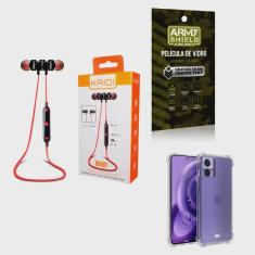 Imagem de Kit Capinha Motorola edge 30 neo + Fone Bluetooth Sport + Película de Vidro 3D