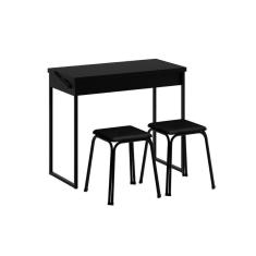 Imagem de Conjunto: Mesa De Cozinha Dobrável 1590 C/ 2 Banquetas Branco - Carraro