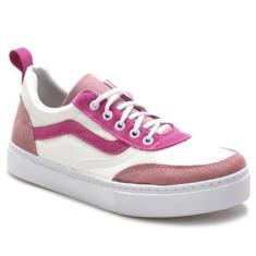 Imagem de Tenis Casual Amanda Block Listra Lateral Com Recortes E Sola Alta Reta