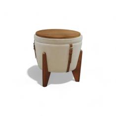 Imagem de Puff Banqueta Fênix Baú Mesa Design Moderno Bege Claro