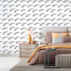 Imagem de Papel De Parede Adesivo Folhas P&B N012093 Rolo 0,58X3M
