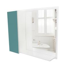 Imagem de Armário MDF para banheiro Espelho, Prateleira, Espelheira cores (Ágata Turquesa) - Dom Móveis