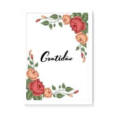 Imagem de Arte Maníacos Quadro Decorativo Gratidão Flores Fundo  - 23x16,25cm (Moldura caixa em laca )