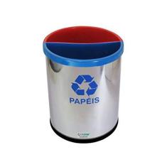 Imagem de Lixeira Coleta Seletiva Divisórias Inox 2 DIV 22 L JS
