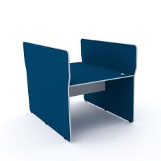 Imagem de Mesa Estação de Atendimento Dupla Maxxi Pandin Móveis Cinza/Azul
