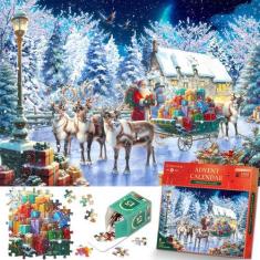 Imagem de Quebra-cabeça de Natal do Calendário do Advento Alagoo 2024 1008 peças