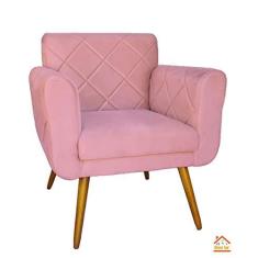 Imagem de Poltrona Decorativa Sala Recepção Em Tressê Isabella Suede  - DL DECOR