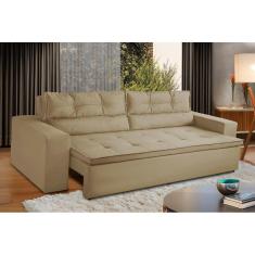Imagem de Sofá Retrátil e Reclinável 2 lugares com Molas 1,50m Vegas Suede Bege Adonai Estofados