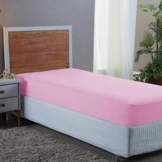 Imagem de Lençol de Solteiro 1 Peça Com Elástico Premium Percal de Microfibra 400 Fios Liso