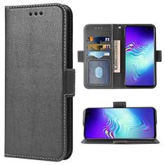 Imagem de Capa de telefone para Samsung Galaxy S10 5G Folio Flip Wallet Case, couro PU com compartimentos para cartão de crédito, proteção de corpo inteiro, suporte, capa protetora para celular Galaxys10 Glaxay