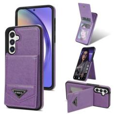 Imagem de YWKJ Capa carteira compatível com Samsung Galaxy S24 Plus com compartimentos para cartões com bloqueio de RFID, fivela flip de couro PU à prova de choque, capa protetora para celular para Galaxy S24+