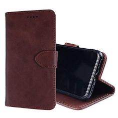 Imagem de Capa de telefone para iPhone XS, capa carteira flip de couro com compartimento para cartão, suporte e fecho magnético, capa de couro para iPhone Xs