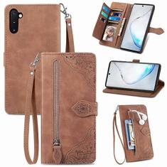 Imagem de Furiet Capa carteira compatível com Samsung Galaxy Note 10 5G com alça de pulso de couro com suporte para cartão com suporte acessórios de celular Folio Purse Capa de telefone para Note10 Notes 10s