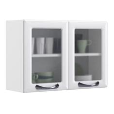 Imagem de Armário de Cozinha Aéreo Itatiaia Aço 2 Portas Com Vidro New Premium Branco Neve
