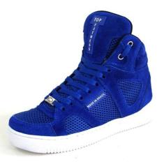 Imagem de Tênis Feminino Masculino Em Couro Cano Alto Língua Alta Confortável Pa