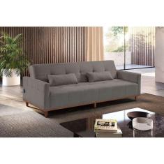 Imagem de Sofá-Cama Casal 3 Lugares com USB Noronha Linho Cinza