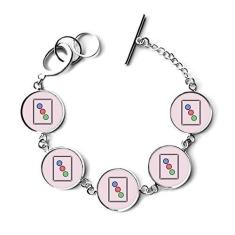Imagem de DIYthinker Pulseira Mahjong com 3 pontos circulares com padrão de azulejos