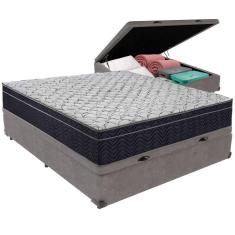 Imagem de Cama Box Baú E Colchão Airtech 150 Espuma D45 Casal Ortobom Casal Cinza