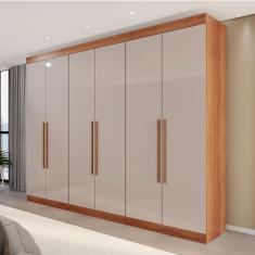 Imagem de Guarda-Roupa Casal Eldorado Premium 6 Portas 6 Gavetas Cinamomo/Off Wh