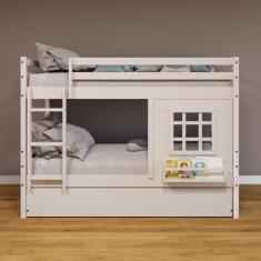 Imagem de Treliche Infantil Com Janela Madeira Maciça Branco Housin