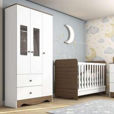 Imagem de Conjunto De Berço Minicama Com Guarda-Roupa Ben Flex 3 Pt 2 Gv Branco