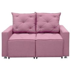 Imagem de Sofá Retrátil 2 Lugares Bariloche 1.60cm Star Confort Rosa Linho