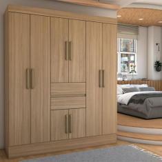 Imagem de Guarda-Roupa Solteiro Leal Slim 8 Portas 2 Gavetas Amêndola Touch - Pa