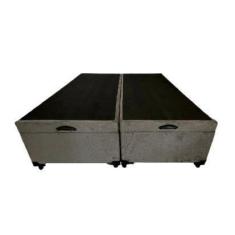 Imagem de Cama Box Baú Casal Bipartido Suede Cinza Com Pistão A Gás - Imperium D