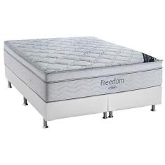 Imagem de Cama Box Queen Blindada + Colchão De Molas Ensacadas - Ortobom - Freed