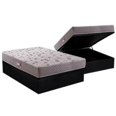 Imagem de Cama Box Baú Casal: Colchão Ortopédico Herval D45 / Ag65 Black Double