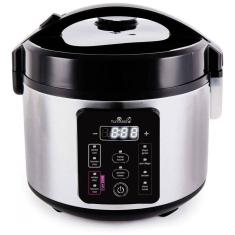 Imagem de Panela de Arroz Elétrica 1 Litro em Aço Inoxidável e 8 Predefinições, 110V, YumAsia Kumo, Prata