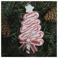 Imagem de Kit 2 Enfeite Pendente Para  rvore De Natal Pinheirinho 13,5cm