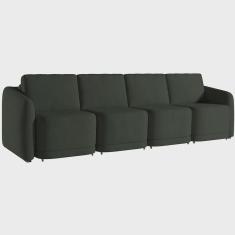 Imagem de Sofá Cama para Sala de Estar 5 Lugares 436cm Montserrat K01 Veludo Verde - Lyam Decor
