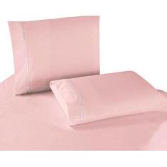 Imagem de Jogo De Lençol Cama Solteiro Ponto Palito 3 Peças Rose - Grupo Oliveir