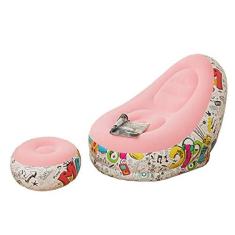 Imagem de Sofá reclinável portátil inflável, dobrável, grafite, para uso ao ar livre, com pedais, confortável, combinado, cadeira de sofá