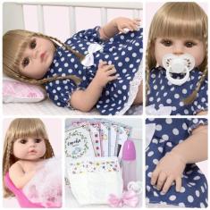 Imagem de Boneca Reborn Silicone Abigail Loira + Itens Envio Imediato - Cegonha