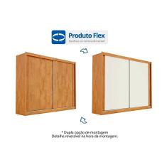 Imagem de Guarda Roupa 2 Portas De Correr E 4 Gavetas Creta Peroba Off White Peroba Europa