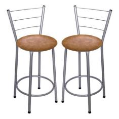 Imagem de 2 Banquetas Italia Média Assento 60cm - Fortmix