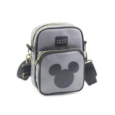Imagem de Bolsa Shoulder Bag Transversal Mickey Mouse Geek Cinza - Zona Criativa