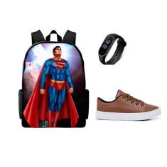 Imagem de Conjunto Masculino Mochila Mais Tenis Casual E Relogio Led Digital - K