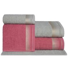 Imagem de Jogo de Toalhas Gigante 5 Peças 380g/m2 100% Algodão Sublime (Gris + Terracota)