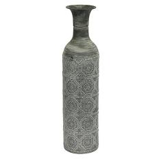 Imagem de VASO DE METAL PRATA 14CM X 14CM X 48CM
