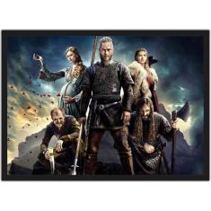 Imagem de Quadro Decorativo Vikings Séries Filmes Cinema Decorações Com Moldura 
