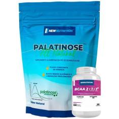 Imagem de Kit Palatinose All Natural 1Kg Natural + Bcaa 2:1:1 2400Mg Com Vitamin