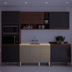 Imagem de Balcão Gabinete Macadâmia Para Pia 2 Portas - Thela